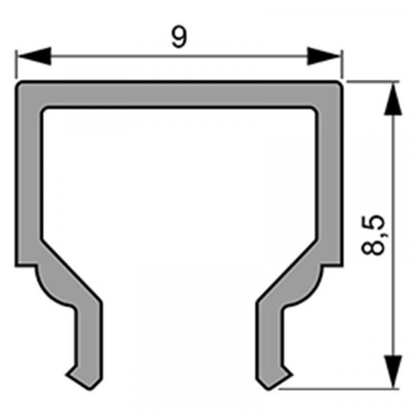 Zubehör, Abdeckung H-01-05, Länge: 1000 mm, Breite: 9 mm, Höhe: 8,5 mm