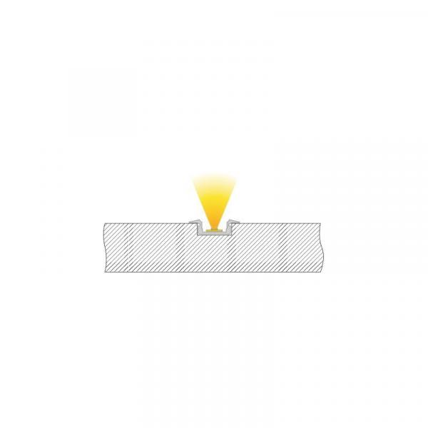 T-Profil flach ET-01-10 für 10 - 11,3 mm LED Stripes, Silber-matt, eloxiert, 3000 mm