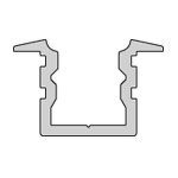 T-Profil hoch ET-02-05 für 5 - 5,7 mm LED Stripes, Silber, gebürstet, 1000 mm