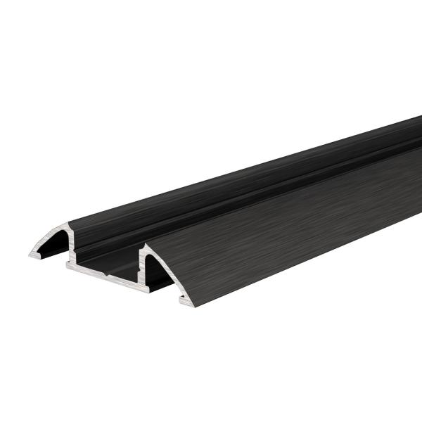 Unterbau-Profil flach AM-01-10 für 10 - 11,3 mm LED Stripes, Schwarz-matt, gebürstet, 1000 mm