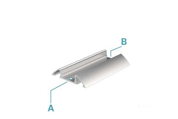 Unterbau-Profil flach AM-01-10 für 10 - 11,3 mm LED Stripes, Silber, gebürstet, 1000 mm