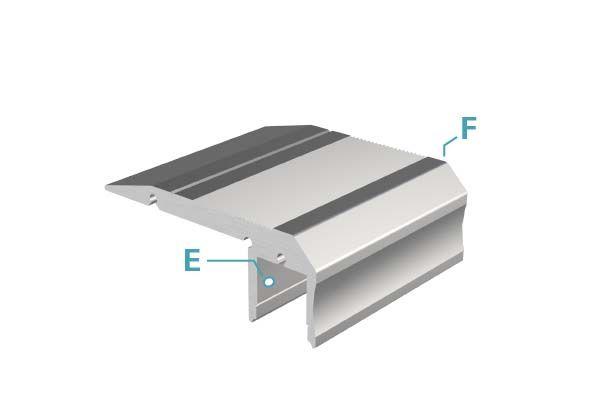 Treppenstufen-Profil AL-02-10 für 10 - 11,3 mm LED Stripes, Silber-matt, eloxiert, 1000 mm