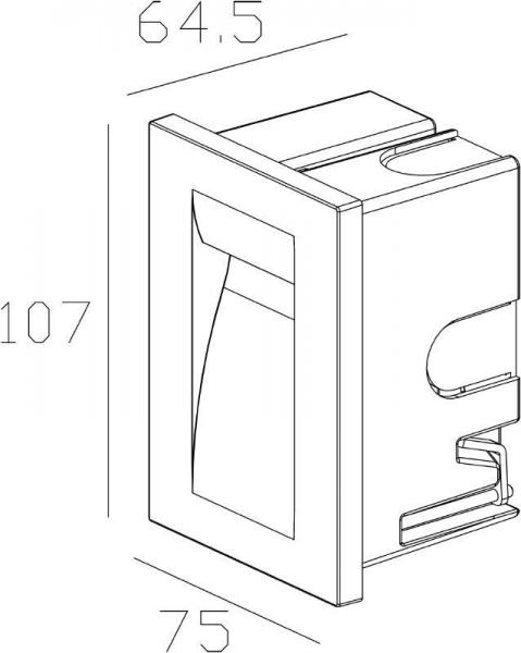 Wandeinbauleuchte, Yvette II W, spannungskonstant, asymmetrisch, 220-240V AC/50-60Hz, Leistung / Lei