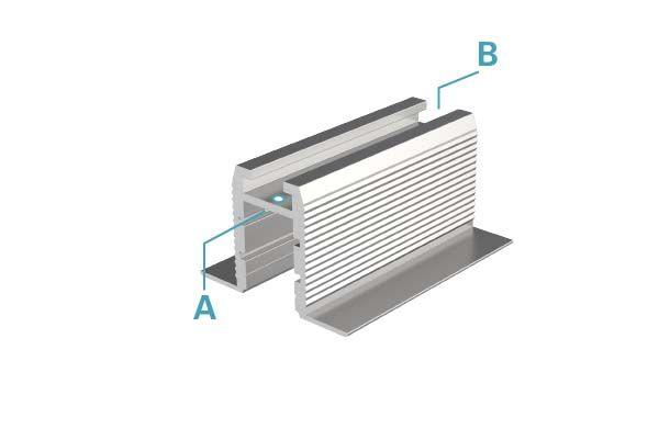 Trockenbau-Profil, Wand-Decke ET-03-10 für 12mm LED Stripes, Silber-matt, eloxiert, 1250 mm