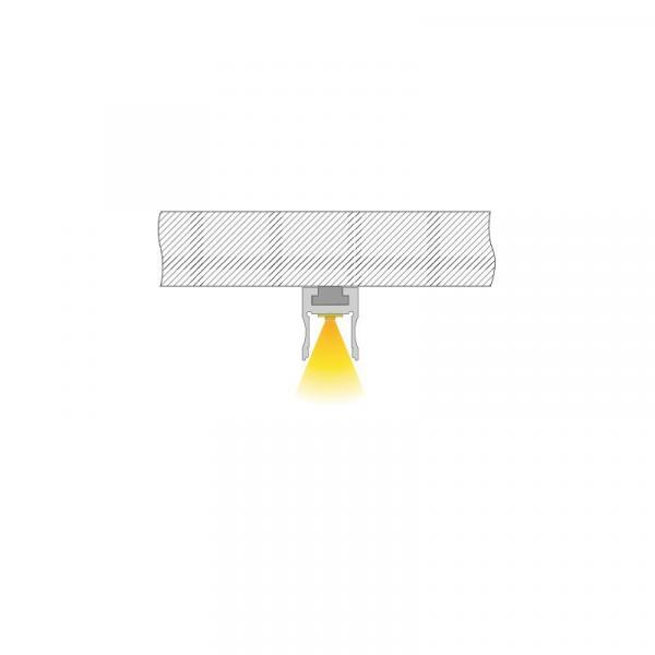 Nuten-Profil, U-hoch AU-03-12 für 12 - 13,3 mm LED Stripes, Silber-matt, eloxiert, 2000 mm