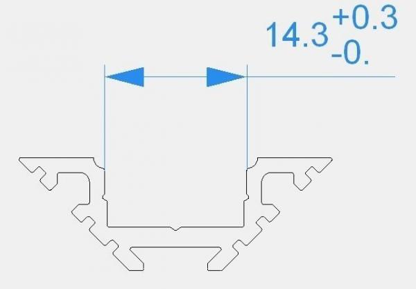 Eck-Profil AV-04-12 für 12 - 13,3 mm LED Stripes, Silber-matt, eloxiert, 1000 mm