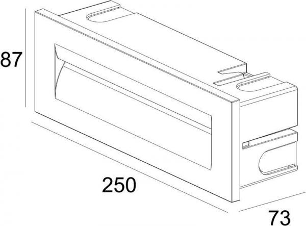 Wandeinbauleuchte, Yvette III, spannungskonstant, asymmetrisch, 220-240V AC/50-60Hz, Leistung / Leis