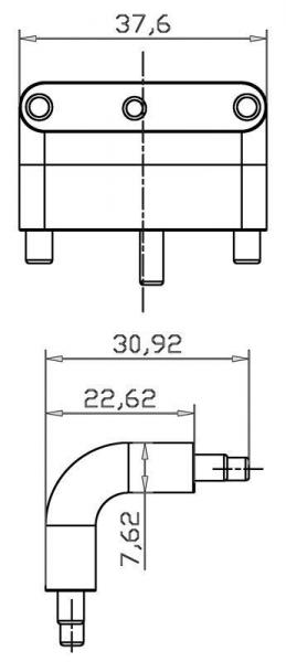 Winkelverbinder Mia vertikal, schwarz