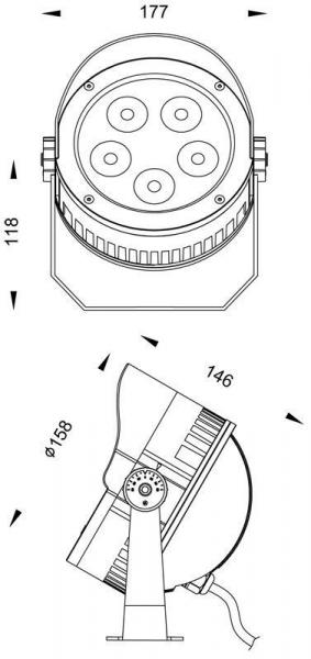 Boden- / Wand- / Deckenleuchte, Power Spot I RGBWW, 24V DC, Leistung / Leistungsaufnahme: 33,00 W /