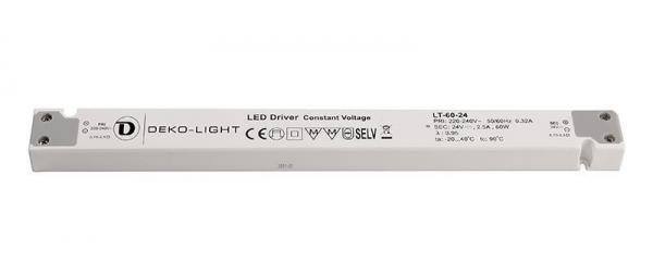 Deko-Light Netzgerät, LONG-FLAT, CV, LT-60-24, spannungskonstant, 220-240V AC/50-60Hz, 24V DC, 0-250