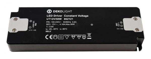 Deko-Light Netzgerät, FLAT, CV, UT12V/50W, spannungskonstant, 100-240V AC/50-60Hz, 12V DC, 0-4160 mA