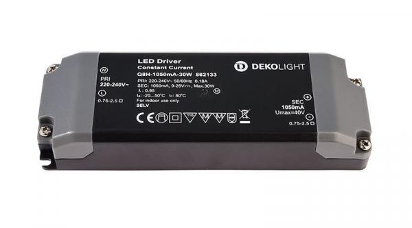 Deko-Light Netzgerät, BASIC, CC, Q8H-1050mA/30W, stromkonstant, 220-240V AC/50-60Hz, 9-28V DC, 1050
