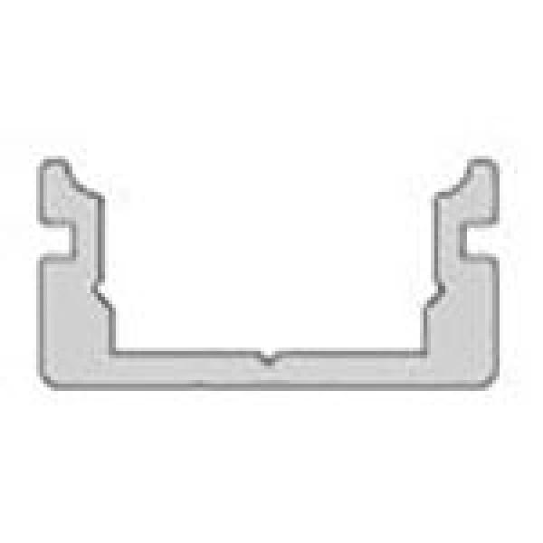 U-Profil flach AU-01-08 für 8 - 9,3 mm LED Stripes, Silber-matt, eloxiert, 3000 mm