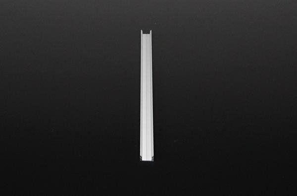 U-Profil flach AU-01-08 für 8 - 9,3 mm LED Stripes, Silber-matt, eloxiert, 3000 mm