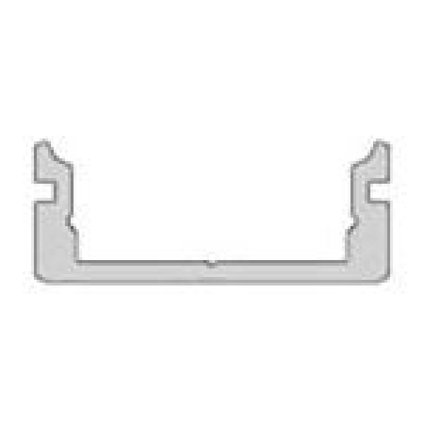 U-Profil flach AU-01-12 für 12 - 13,3 mm LED Stripes, Silber-matt, eloxiert, 3000 mm