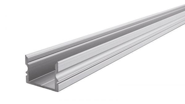 U-Profil hoch AU-02-15 für 15 - 16,3 mm LED Stripes, Silber-matt, eloxiert, 3000 mm
