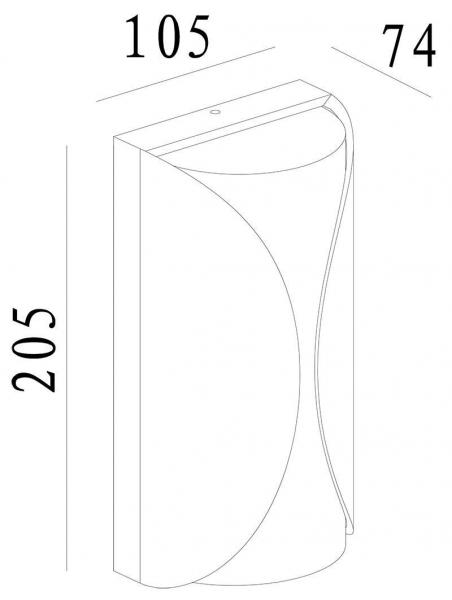 Zubehör, Abdeckung für Leuchte Grumium rund II, Länge: 105 mm, Breite: 74 mm, Höhe: 205 mm