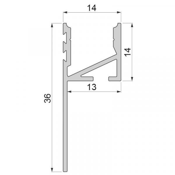 Fliesen-Profil Abschluss EA-03-12 für bis 12 mm LED Stripe, Silber, eloxiert, 3000 mm