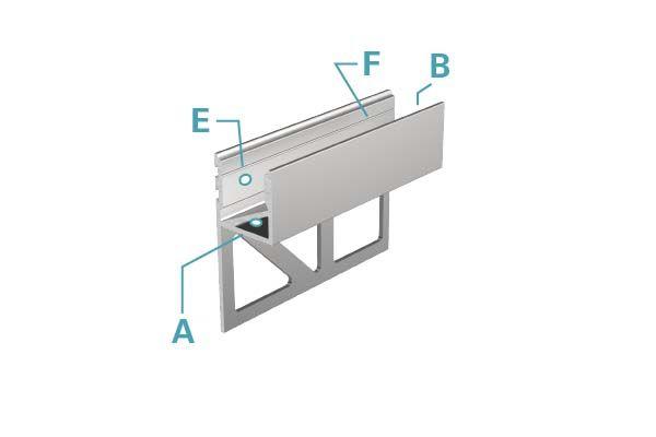 Fliesen-Profil Abschluss EA-03-12 für bis 12 mm LED Stripe, Silber, eloxiert, 3000 mm