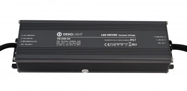 Deko-Light Netzgerät, IP, CV, V6-240-24, spannungskonstant, 100-240V AC/50-60Hz, 24V DC, 2900 mA, 0-