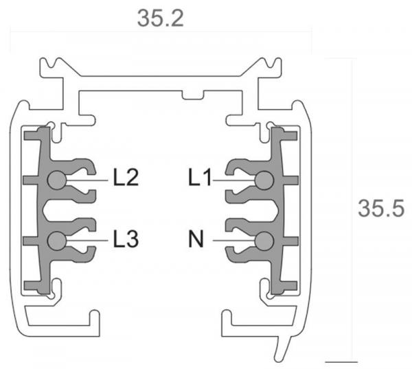 D Line Aufbaustromschiene 1m