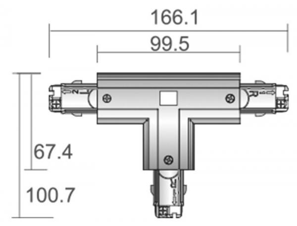 D Line T-Verbinder links-links-rechts mit Wechselmechanik