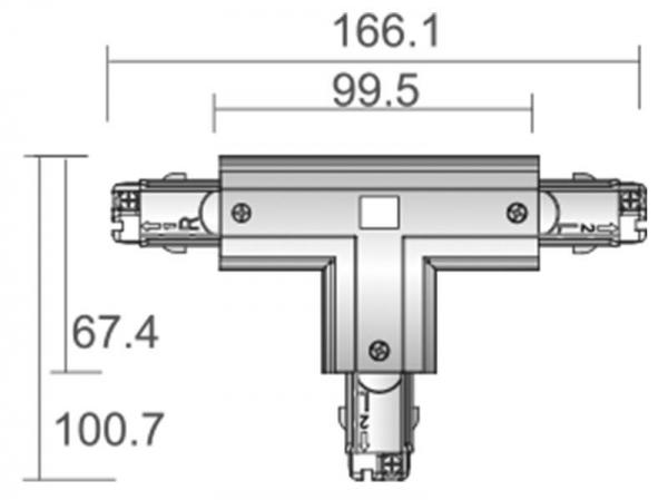 D Line T-Verbinder rechts-rechts-links mit Wechselmechanik