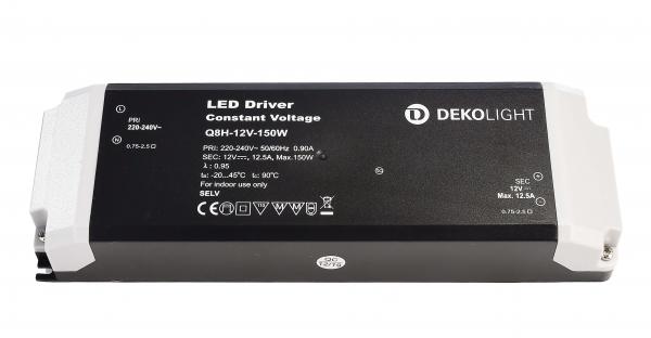 Deko-Light Netzgerät, BASIC, CV, Q8H-12-150W, spannungskonstant, 220-240V AC/50-60Hz, 12V DC, 0-1250